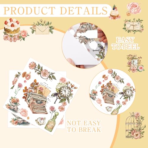 16 Pcs Vintage Floral Rub-On Transfers for Furniture & Crafts - style: Vintage Pink