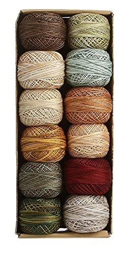 Valdani Pearl Cotton Sz 12 | Country Lights 2 Lighter Shades | 110 Yds/Ball - color: Country Lights Set 2: Lighter Shades, size: 12
