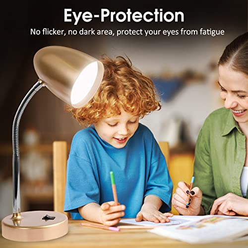 E ENERGETIC LIGHTING LED Desk Lamp, 3.5W 240LM 4000K Cool White Study Lamps for Bedroom and Office, Eye Protection, ETL Listed, Gold Table lamp - color: Desk Lamp-Gold