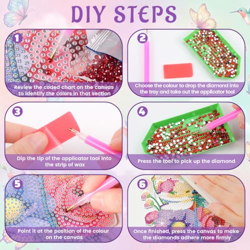 Cinnvoice Seasonal Diamond Art Hanging Kit,12 Pcs,Fluttering Garden - style: Fluttering Garden