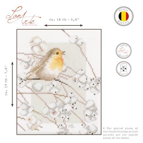 Lanarte Counted Cross Stitch Kit: Robin, NA, 14 x 19cm - style: 19cm