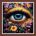 Dimensean Counted Cross Stitch Kit for Beginners, 11CT Unprinted Cross-Stitch Kit Easy Patterns Needlepoint Kit Cross Stitching Embroidery Kit Supplies-Flower Eyes 18x18 inch - color: ColornNEW06