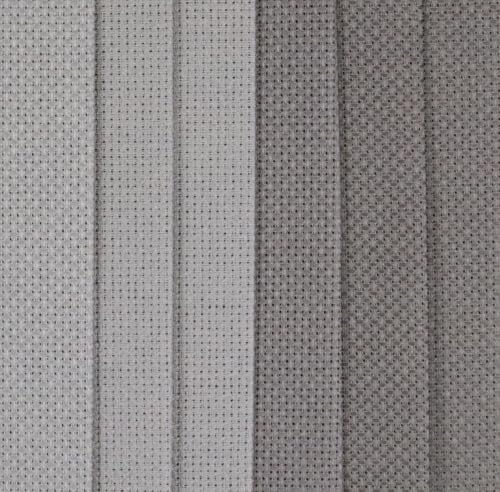 KCS 4/6 pc of 12" x 18"(30cmx45cm) 16 Count Cotton Aida Cloth Cross Stitch Fabric (6 pc,Medium Grey+Dark Grey) - color: Medium Grey+dark Grey, size: 6 pc