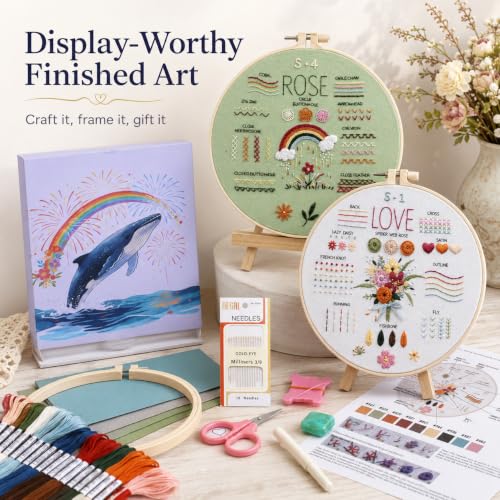 Nalexmi 3 Sets Christmas Embroidery Kits, Snowman, Santa, Jingle Bell (4, Colorful) - color: colorful