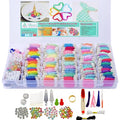 Athena's 200 Pcs Friendship Bracelet String Kit String Bracelet Making Kit with Organizer Box-Included 100pcs Friendship Bracelet Floss Thread,Cross Stitch Kits Xmas Gifts (Unicorn-Mermaid Theme)