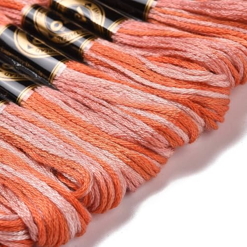 FASHEWELRY 10 Skeins Embroidery Floss Thread 0.5mm Dyed Cross Stitch Floss 6-Ply Friendship Bracelet String for Jewelry Making Bracelets Sewing Knitting Stitching Craft DIY (Tomato) - color: Tomato, size: 0.5mm