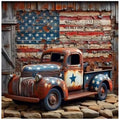 Tiwabb American Truck Flag Stamped Cross Stitch Kits for Adults Beginners - color: Cross Stitch - 7