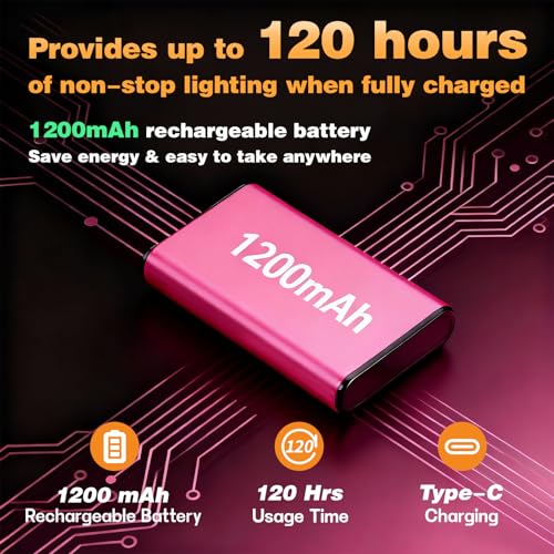 VAVOFO 24 LEDs Rotatable Book Light, Rechargeable Clip Reading Lamp, Rose - color: Rose