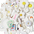 Chenkou Craft 50pcs Lots Mix Assorted White Craft DIY Flatbacks Resin Flat Back Buttons Scrapbooking (White) - color: White