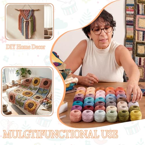 30 Pcs Size 8 Pearl Cotton Thread Balls 10 Grams, Dark Color - color: Dark Color