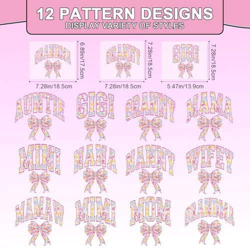 Rngmsi Dtf Transfers Ready to Press - 12 Pcs Easter Mama Iron on Patches for T-Shirts, Bow Iron on Stickers Heat Transfer Vinyl Decals for DIY Fabric Clothes Decor - style: Easter Mama