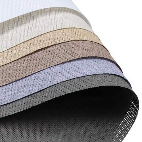 KCS 6 pc of 15" x 18" (38cmx45cm) Counted Cotton Aida Cloth Cross Stitch Fabric Rolled Box (16CT-F) - color: 16ct-f