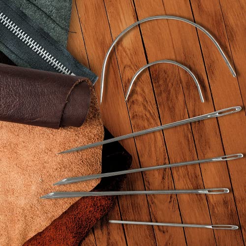 Heavy Duty Hand Sewing Needles Set - 12 Needles for Upholstery, Leather, Carpet Canvas Repair - size: 12 Needles