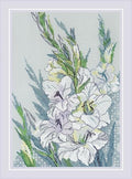 RIOLIS 2297 White Gladioli Counted Cross Stitch Kit 8.25 x 11.75 in