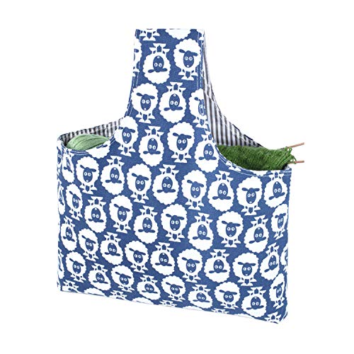 Teamoy Knitting Bag Tote, Travel Crochet Project Wrist Bag, Large, Sheep - color: Sheep, size: Large