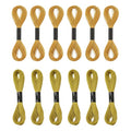 12 PCS Gold Embroidery Thread, Embroidery Floss for Cross-Stitch and Friendship Bracelets, Sewing Thread with Gold Shimmer, 8m Each in Golds and Golden Yellow