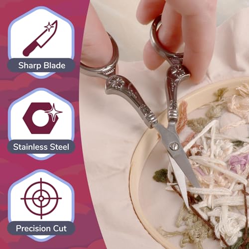 JubileeYarn Flourish Embroidery Scissors - Gunmetal - 1 Scissor - color: Flourish - Gunmetal, size: 1 Scissor