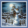Findvoor Stamped Cross Stitch Kits for Beginners Full Range of Cross Stitching Embroidery Pattern for Adults, 11CT DIY Needlepoint Embroidery Starter Kits-Snowscape 17.7x17.7 inch - color: StampedKits 04