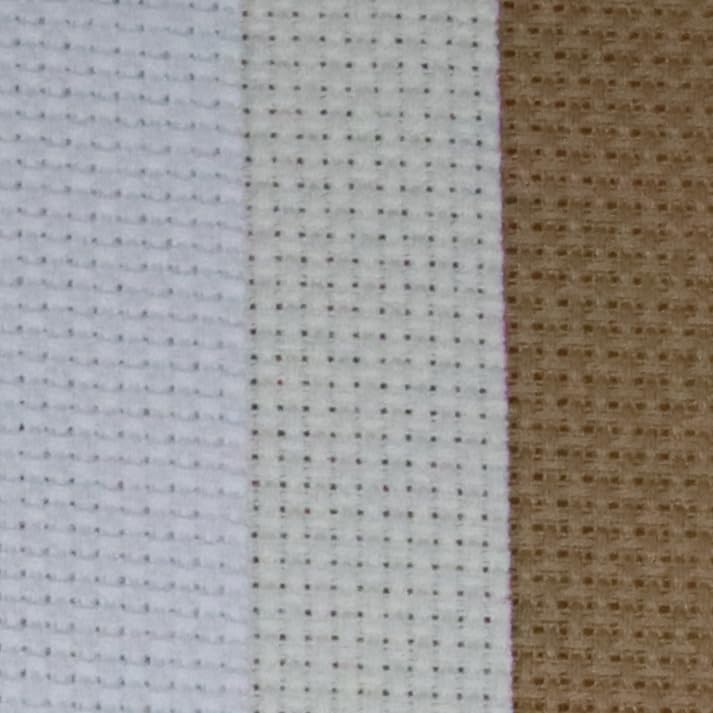 KCS 3 pc of 15" x 18"(38cmx45cm) 14 Count Cross Stitch Cotton Aida Cloth Needlework Rolled Fabric Box,14CT,White+Antique White+Khaki - color: White+antique White+khaki, size: 14CT