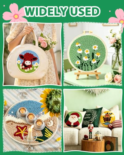 FIVEIZERO Punch Needle Kit for Beginners,Daisy Patterns Craft Kit - color: Daisy