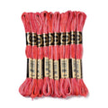 10 Skeins Crimson 0.5mm 6-Ply Polyester Embroidery Floss Cross Stitch Threads Segment Dyed Gradient for DIY Craft Hand Sewing Knitting DIY Crafts Jewelry Making 8.75 Yards(8m)/Skein - color: Crimson
