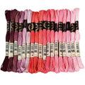 18 Skeins 157.5 Yards 6 Strands Pink Purple Bracelet String Threads Gradient Embroidery Floss Friendship Variegated Polyester Cross Stitch Thread Yarn Set for Jewelry Hand Sewing Knitting - color: Hot Pink Purple Color