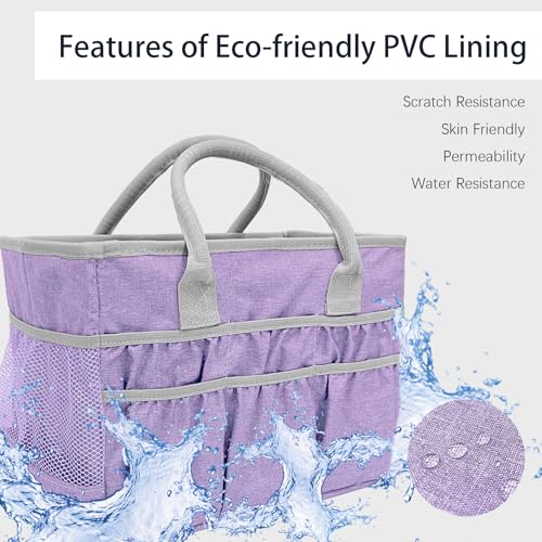 Cupohus Water-Resistant Art Organizer Tote Bag - Craft Storage Bag with Multiple Pockets and Handles for Artists, Kids, Students, and More – Lilac - color: Lilac
