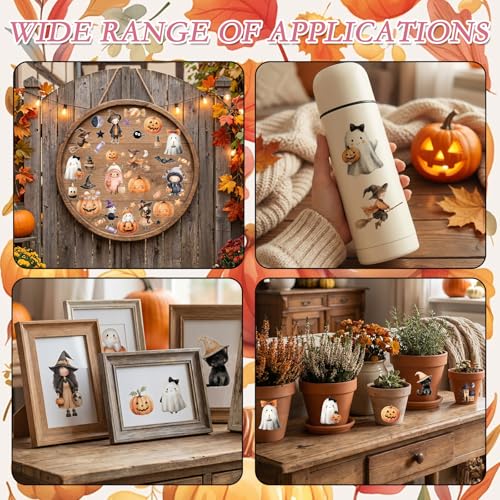 16 Pcs Halloween Rub on Transfers for Crafts 5.7 x 5.7 Inch - color: Cute Ghost