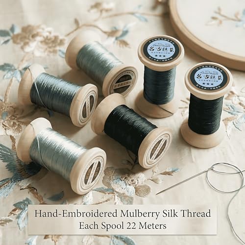 Natural 100% Mulberry Handmade Embroidery Silk Thread Silk Floss (52) - color: 52