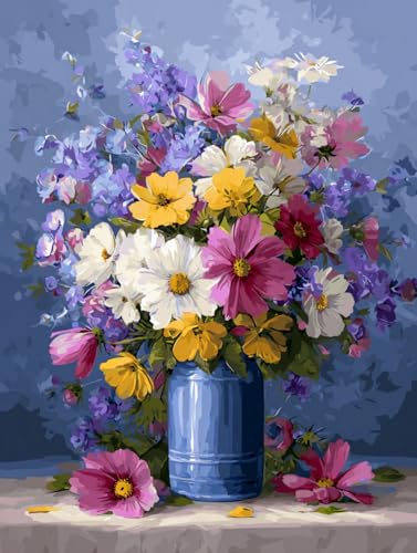 Moohue 14 ct Counted Cross Stitch Kits for Adults Flowers Cross Stitch Patterns Stamped Printed Cross Stitch Kits (Flowers 15) - color: Flowers 15