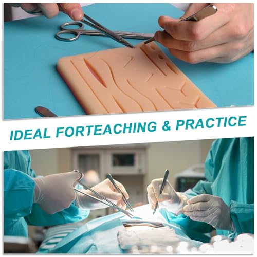 Suture Practice Kit with 240g Silicone Suturing Pad, 20 Assorted Practice Sutures, Reusable Training Tools, 14 Practice Patterns, Educational Simulation Use Only - style: 20 packs of sutures