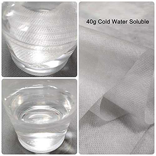 DGQ Wash Away Water Soluble Embroidery Stabilizer Light Weight 10" x 3 Yard