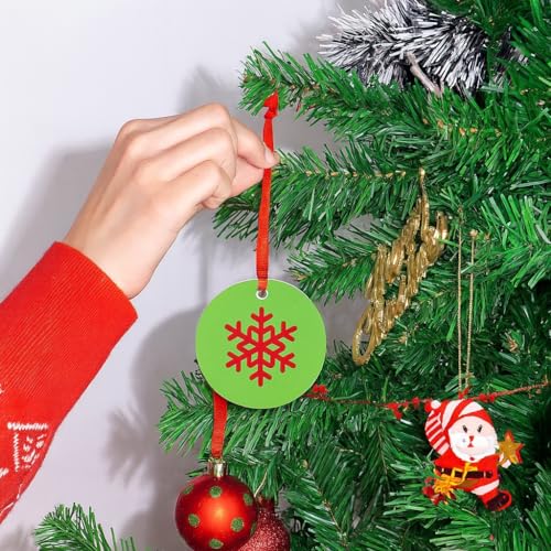 100Pcs Christmas Ornament Ribbon Hangers, Hand Tied Christmas Ornament String Ribbon Loops for Ornament Hanging Christmas Tree Hanging Decorations Red, and DIY Crafts, Red Ribbon Ornament Hangers