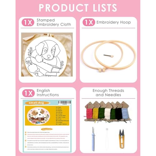 TCDZMYGS Punch Needle Kit for Beginners Adults-Book Dog,with Video Tutorial - color: Punch Needle kit with-1218-2