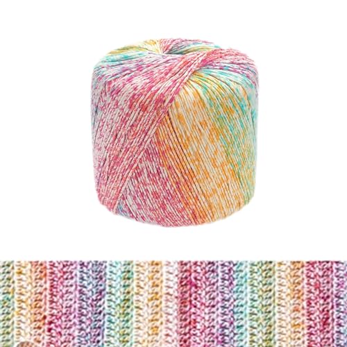 Franel Size 3 Crochet Thread, 8-Ply 100% Mercerized Cotton Yarn 2×40g, 2mm Hook for Hand Knitting & Crochet — Summer Tops, Vests, Doilies, Variegated Gradient Cake Thread (Colorful) - color: 43