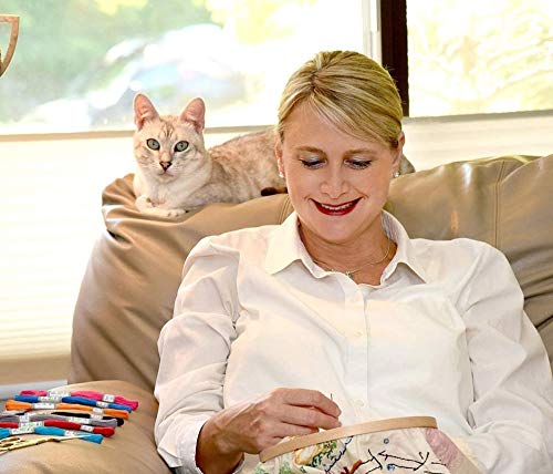 Arte Vita Embroidery Starter Kit Cherry Blossom Tree Full Range DIY for Beginners - color: White-Pink