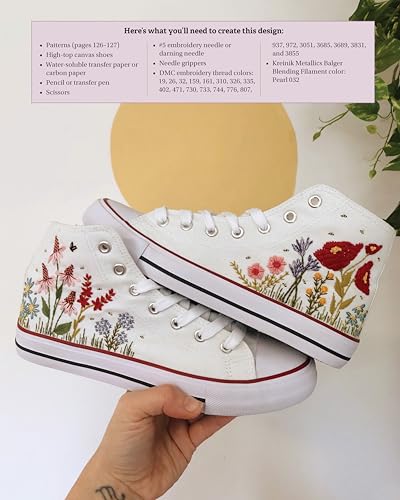 DIY Embroidered Shoes: Techniques, Designs, and Downloadable Templates to Turn Any Fabric Shoe into Stylish & Unique Footwear (Landauer) 16 Projects, Stitch Dictionary, and 45+ Embroidery Patterns