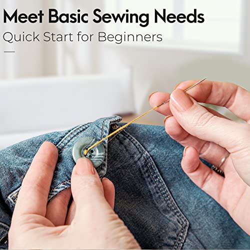 Coquimbo Sewing Kit Gifts for Adults Teen Grils Women Mom Grandma, Portable Sewing Supplies Contains Tape Measure, Scissors, Thimble, Thread, Sewing Needles (Gray, M) - color: Gray, size: M