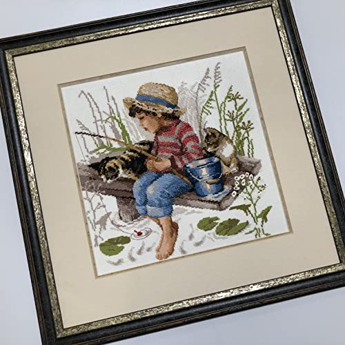 RIOLIS 1470 Let's Go Fishing Counted Cross Stitch Kit 11.81 x 11.81 in - style: Let's Go Fishing 1470