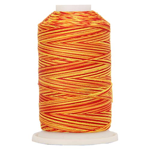 ThreadArt Multicolor Cotton Thread, 600M 40/3, Fiery Sunrise 1108 - color: Fiery Sunrise