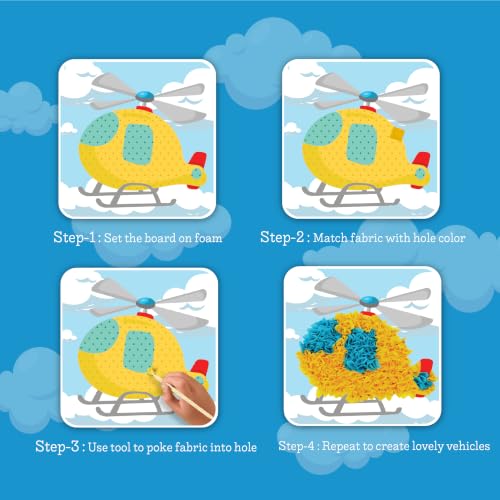 jackinthebox Poke Poke Art – Mess-Free Sewing Art for Kids, Great Gift for Children, Toys for Girls and Boys Ages 4 5 6 7 8 (Vehicle) - style: Vehicles