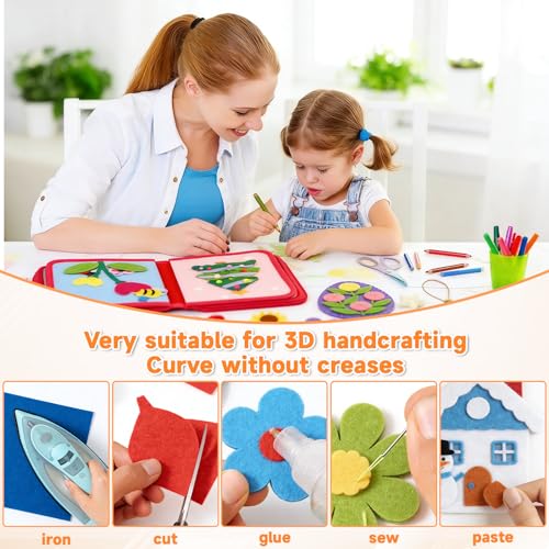 45 PCS Felt Fabric Sheets 8 x 12 Inch 2mm Craft Felt Sheets - size: 8x12in
