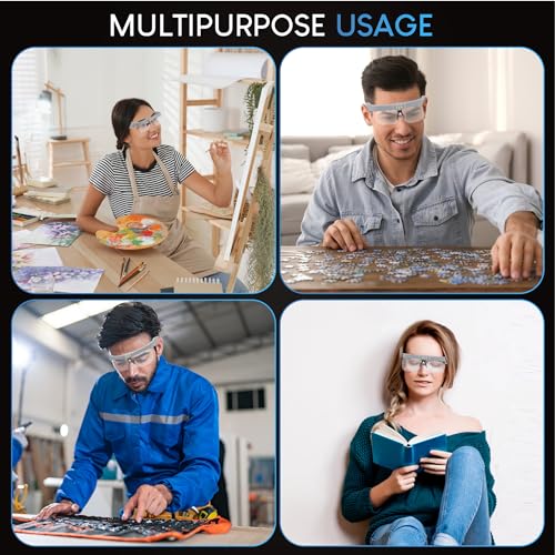 YOCTOSUN Magnifying Glasses with Light, 0.75X-4.0X Head Magnifier Glasses - color: Gray