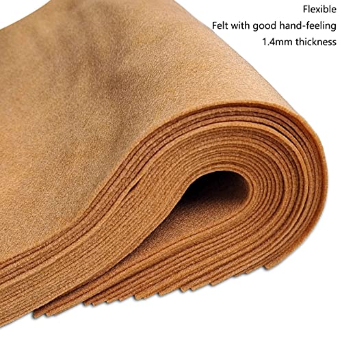 Jtnohx Soft Brown Felt Sheets Flexible Felt Fabric for Crafts 12" 20Pcs - color: Brown