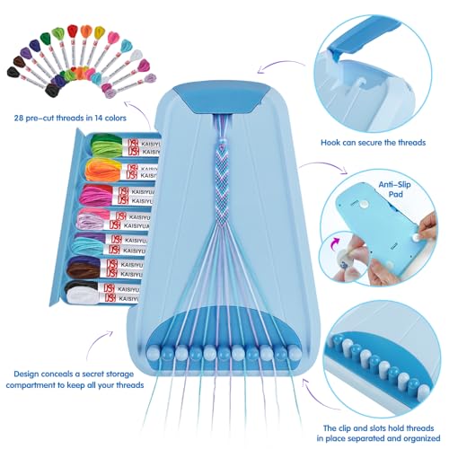 Maynacs Friendship Bracelet Making Kit for Girls 8-12, 28 Pre-Cut Threads - color: Light Blue