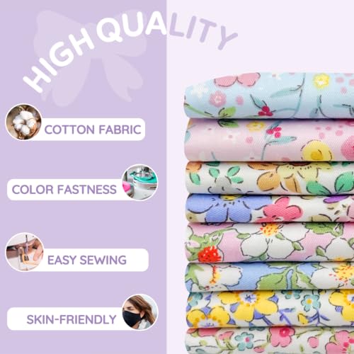Aubliss 8pcs Fat Quarter Fabric Bundles (100% Cotton - 20'' x 20'') - color: Ditsy Floral