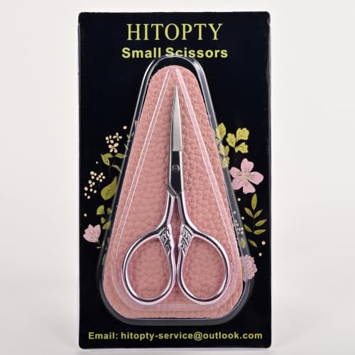 Small Pointed Scissors for Women Men Facial Hair, Beard, Mustache - color: Pink