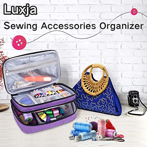 Luxja Double-Layer Sewing Organizer, Purple - color: Purple