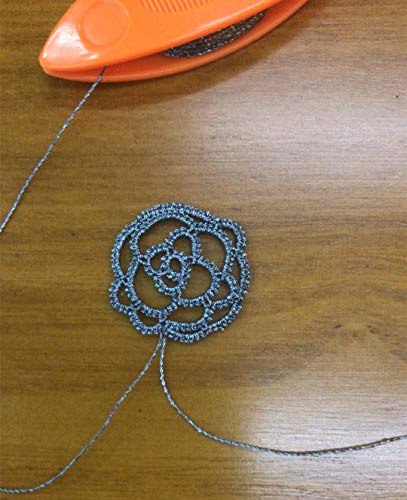 Simthread 6 Colors 3-Ply Metallic Shuttle Tatting Yarn 50 Meters Each for Shuttle Tatting Jewellery lacemaking #2 - color: Color 2
