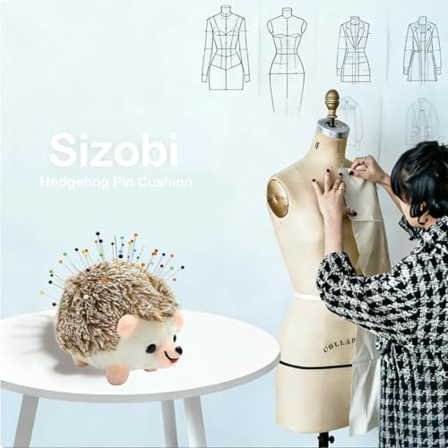 Sizobi Cute Hedgehog Pin Cushion for Sewing,Needle Holder Sewing Pin Holder - color: Gray